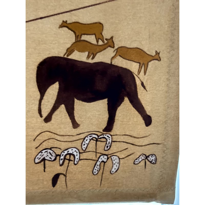 African Art Painting / Hanging signed EM Klimytys