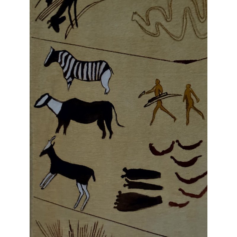 African Art Painting / Hanging signed EM Klimytys