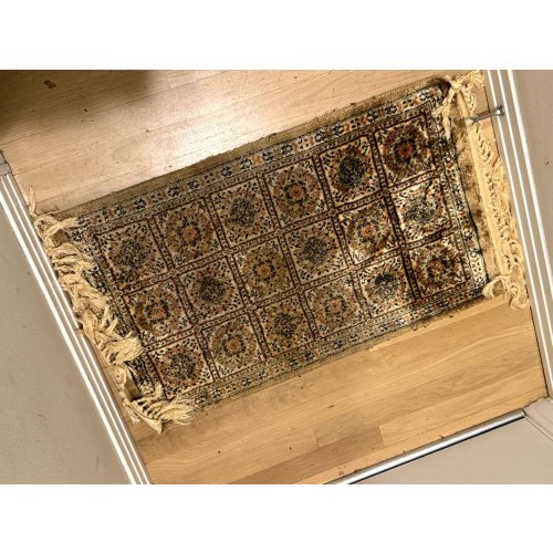 Indian Kashmir Wool and Silk Hand Woven Rug - Small