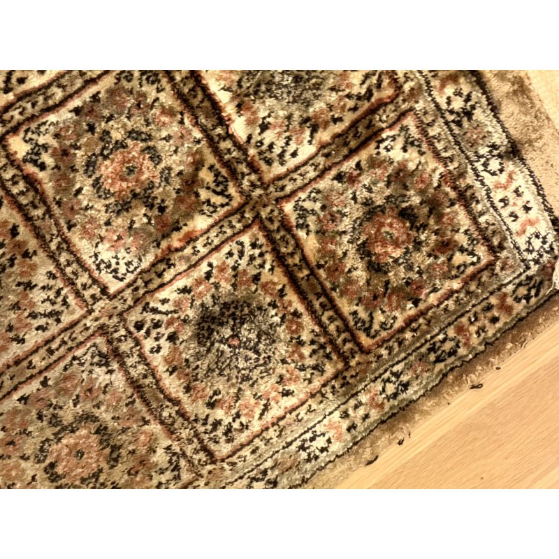 Indian Kashmir Wool and Silk Hand Woven Rug - Small