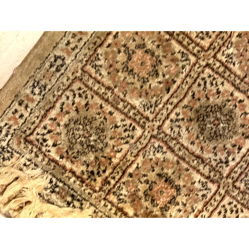 Indian Kashmir Wool and Silk Hand Woven Rug - Small