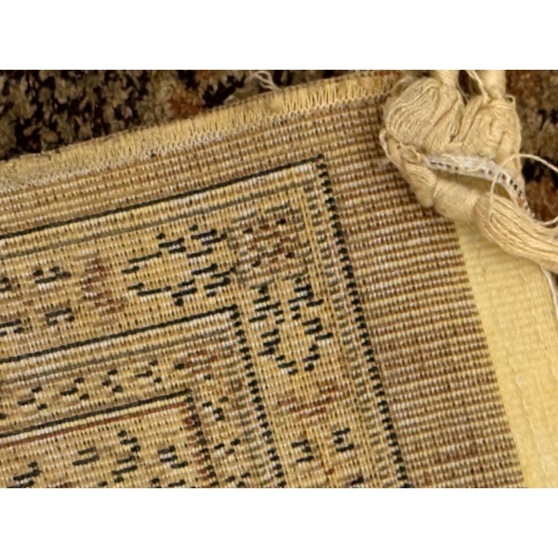 Indian Kashmir Wool and Silk Hand Woven Rug - Small