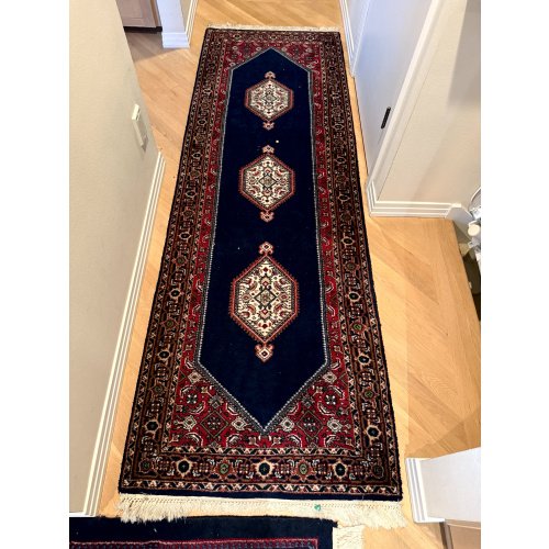 Vintage Hand Woven Wool Rug Runner approx 7x3