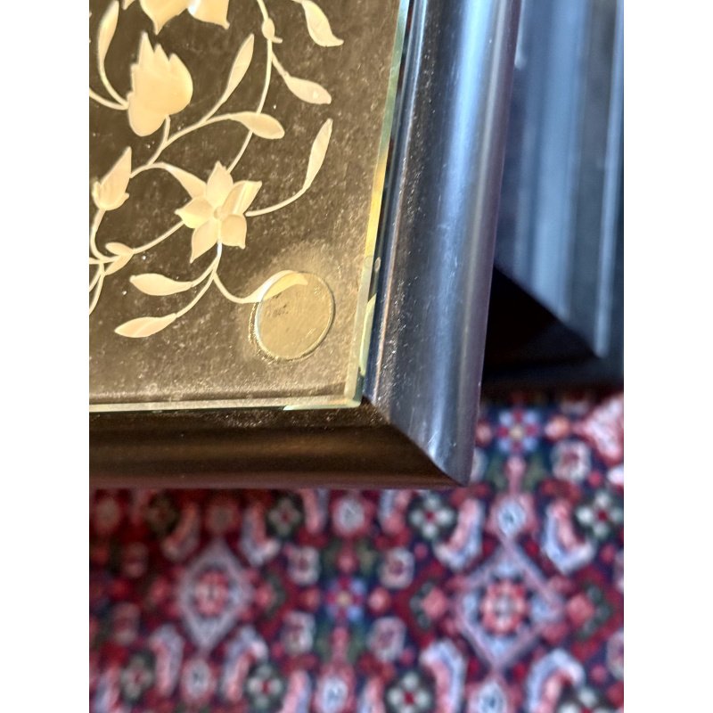 Agra Indian Marble Inlay Dining Table with Glass Cover