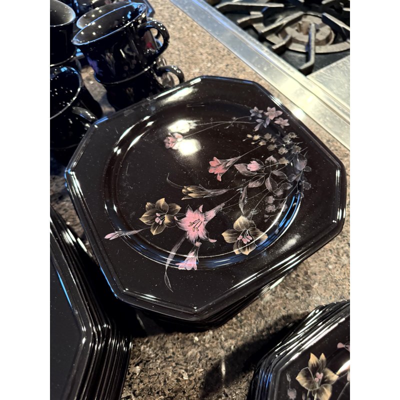 Mikasa Color Trend Ebony Meadow China Set Service for 12+