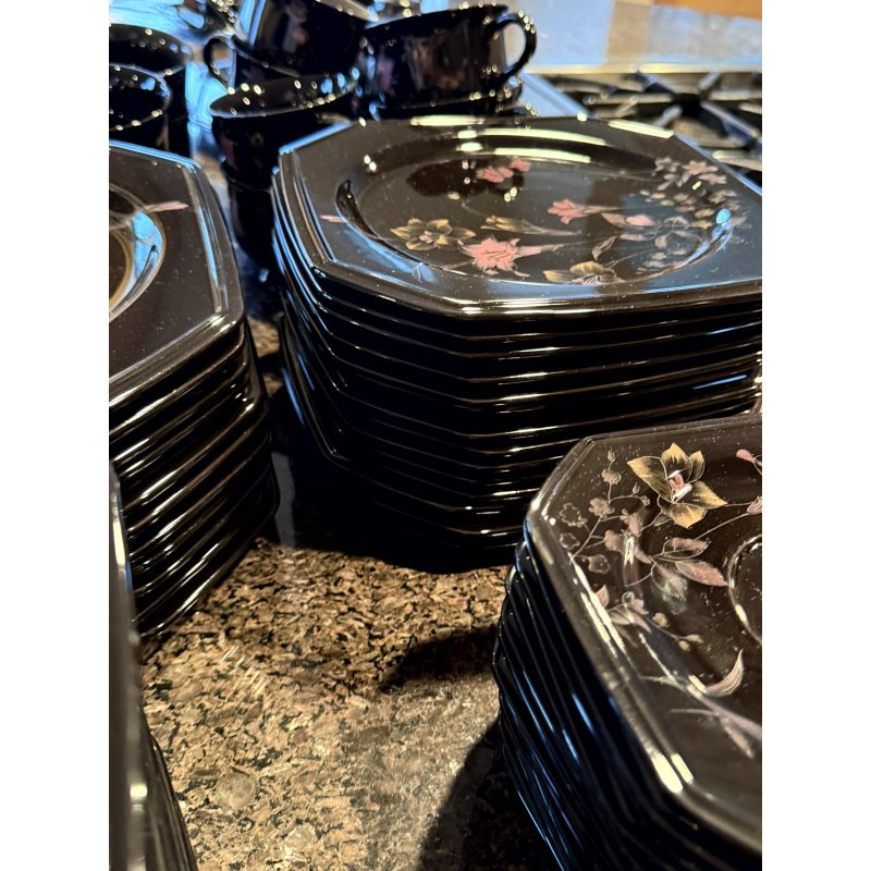 Mikasa Color Trend Ebony Meadow China Set Service for 12+