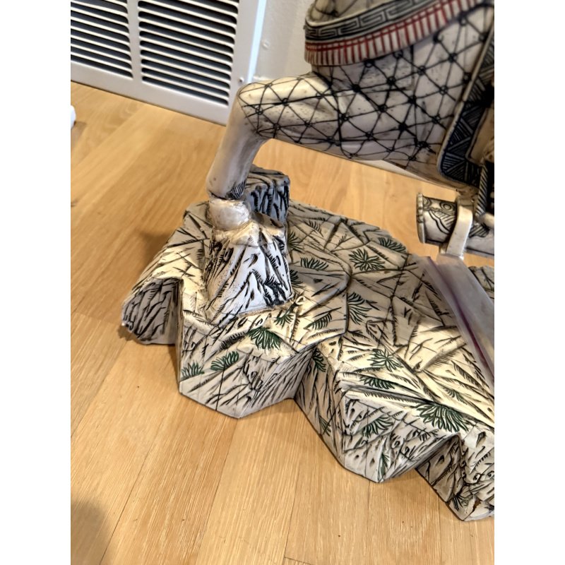 Bone Sculpture Warrior on Horse (needs some repair)