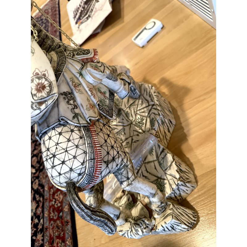 Bone Sculpture Warrior on Horse (needs some repair)