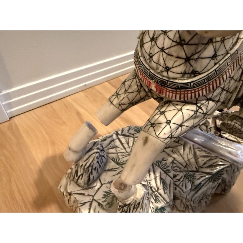 Bone Sculpture Warrior on Horse (needs some repair)