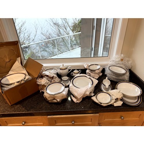 Joseph Sedgh Tableware Cobalt and White  China Set Large Service