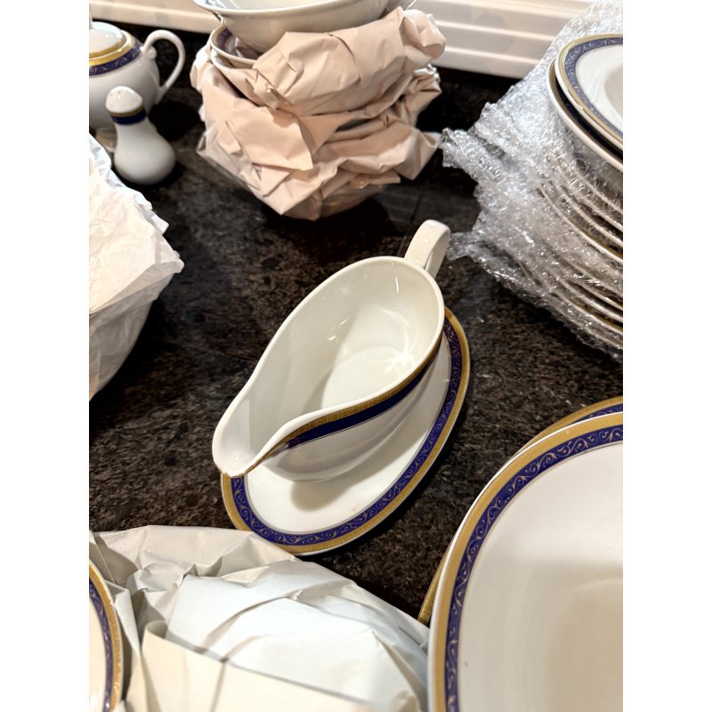 Joseph Sedgh Tableware Cobalt and White  China Set Large Service