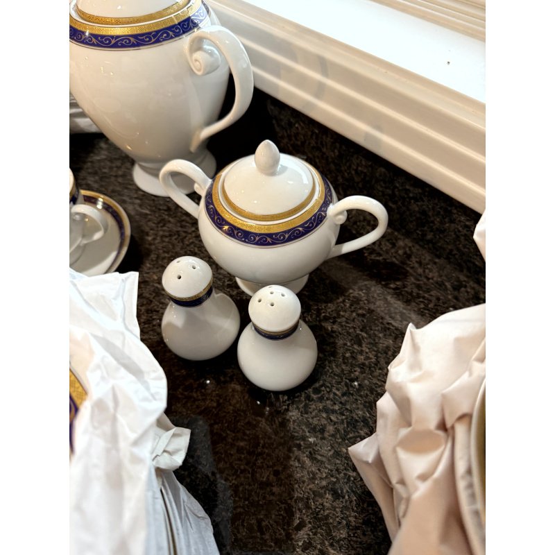 Joseph Sedgh Tableware Cobalt and White  China Set Large Service