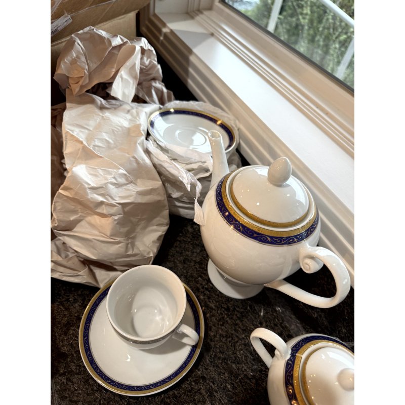 Joseph Sedgh Tableware Cobalt and White  China Set Large Service