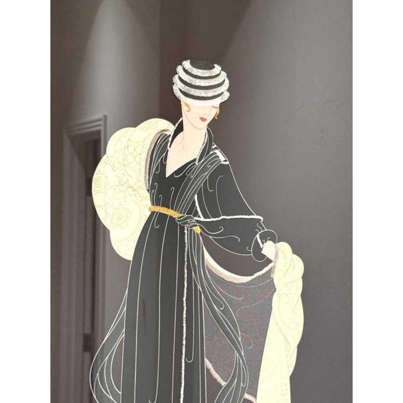 Erte Serigraph Winter in Paris with Foil Emboss Original 1990 - Nicely Framed