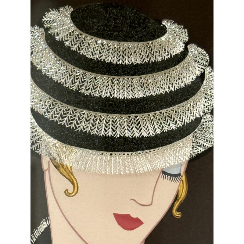 Erte Serigraph Winter in Paris with Foil Emboss Original 1990 - Nicely Framed