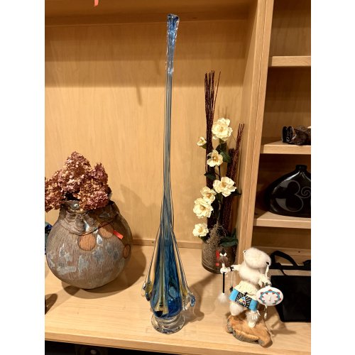 Giant Art Glass Swing Vase Signed