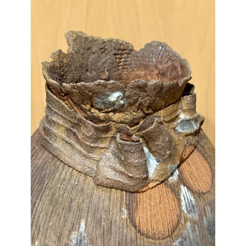 Brutalist Signed Art Pottery Vase / Pot - Large