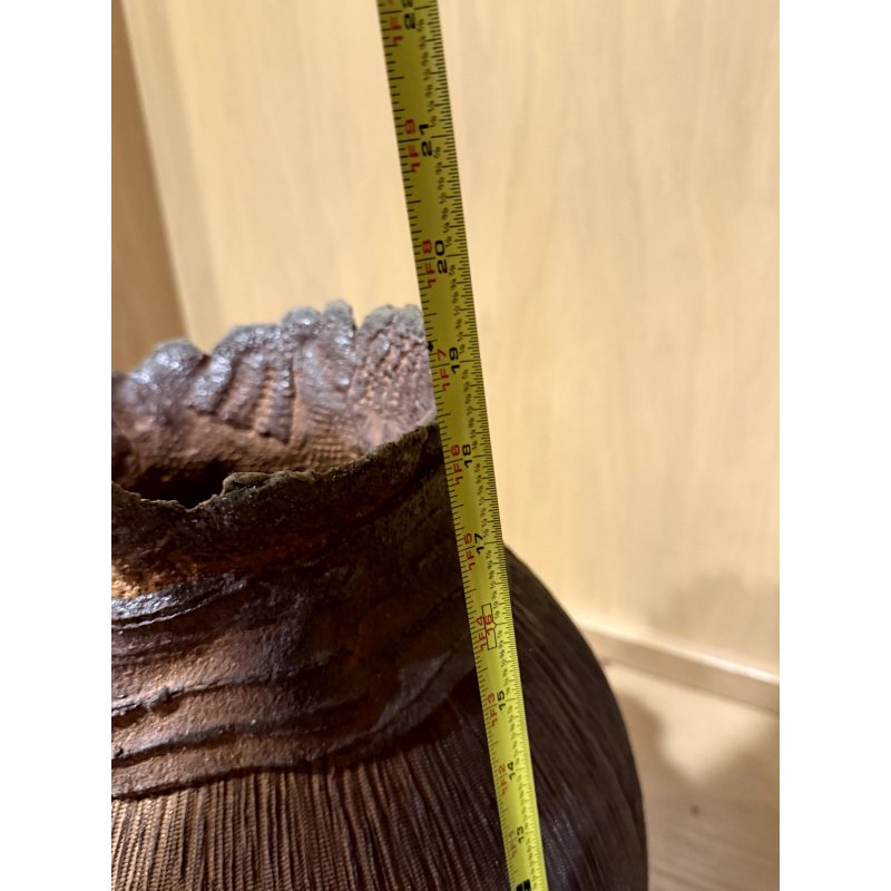 Brutalist Signed Art Pottery Vase / Pot - Large