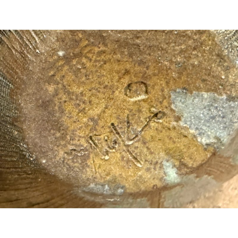 Brutalist Signed Art Pottery Vase / Pot - Large