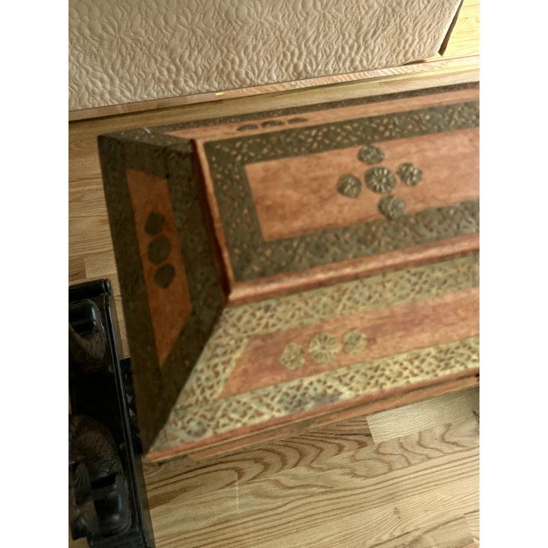 Indian Wood Storage Box with Metal Banding