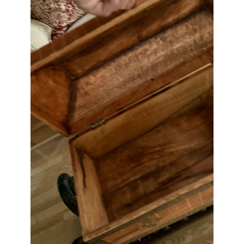 Indian Wood Storage Box with Metal Banding