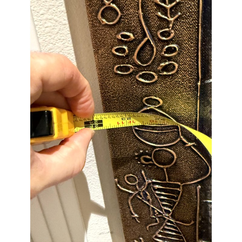 Warli Indian Folk Art Painting with Metal Embossed Frame