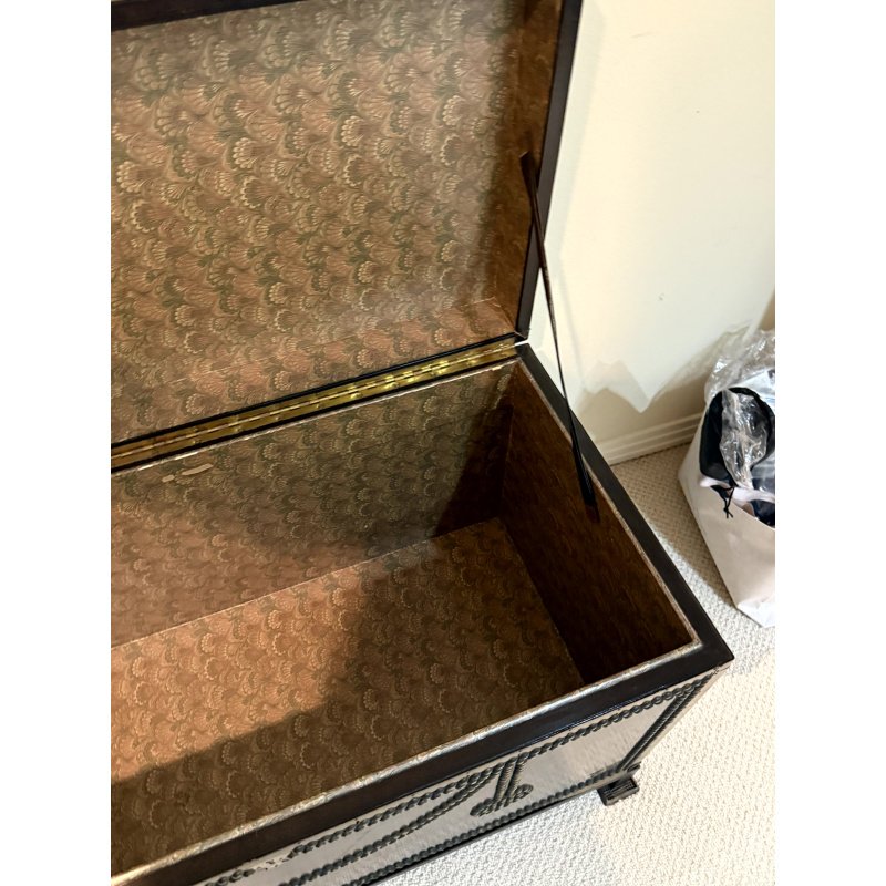 Maitland Smith Nail Head Embossed Chest on Metal Base