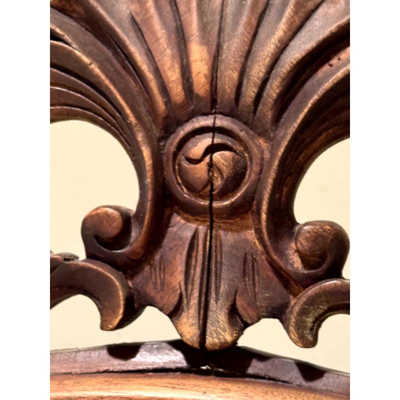 Antique Carved Wood Cheval Floor Standing Mirror