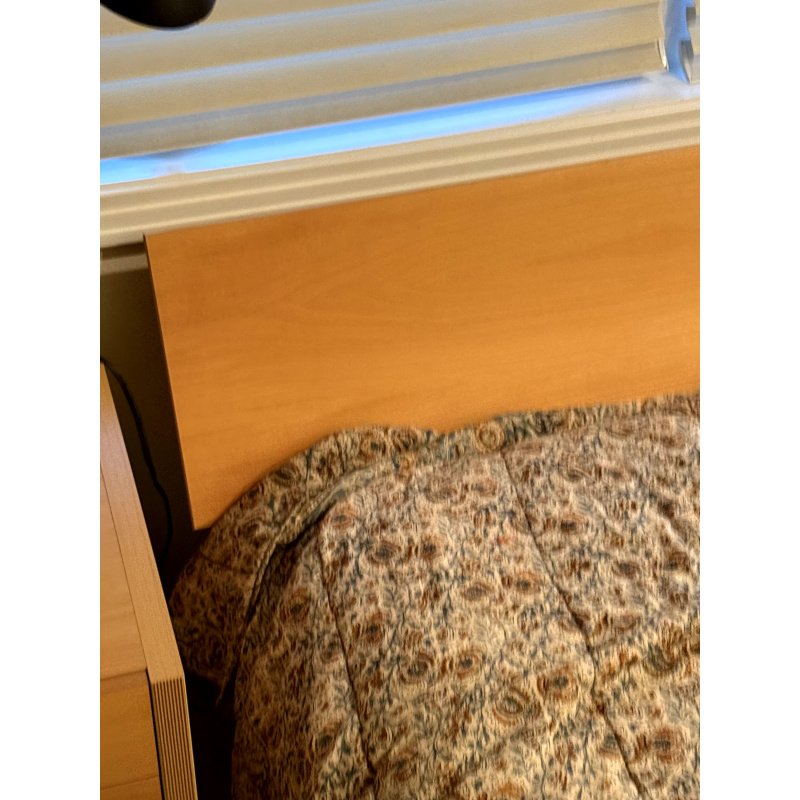 Modern Wood Bed, Nightstands, and Mattress