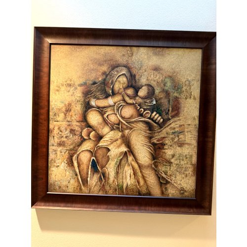 Large African Original Artwork / Painting Nicely Framed - Signed