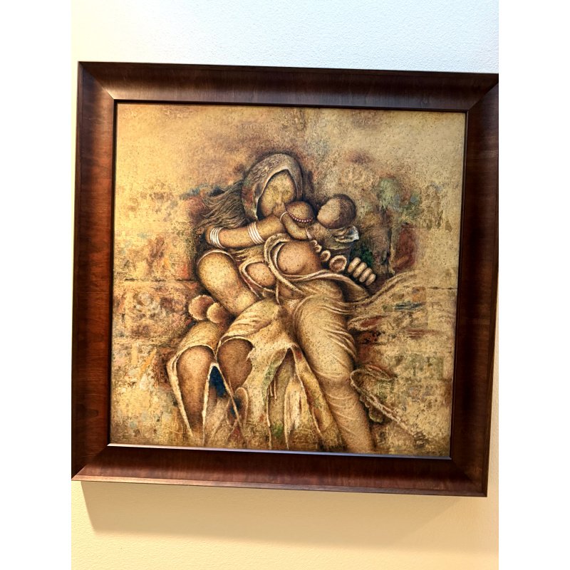 Large African Original Artwork / Painting Nicely Framed - Signed