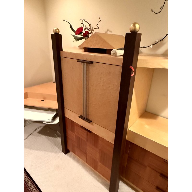 Custom Made Wood Cabinet and Desk in Tennis Theme