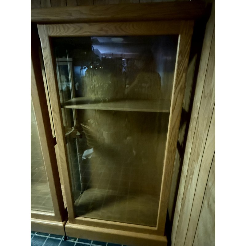 Customer Made Solid Oak Lighted Display Cabinets (9 Available)