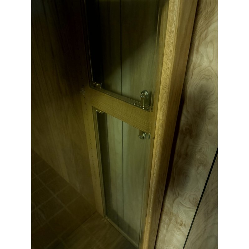 Customer Made Solid Oak Lighted Display Cabinets (9 Available)