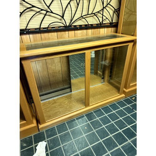 Custom Oak Counter-Level Shop Display Cabinet