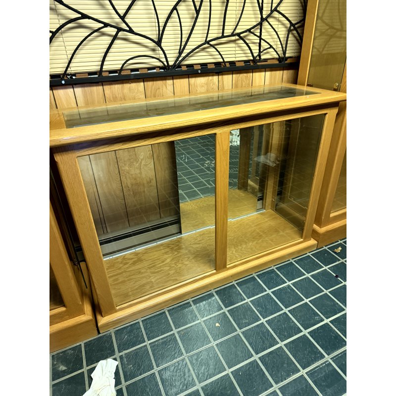 Custom Oak Counter-Level Shop Display Cabinet