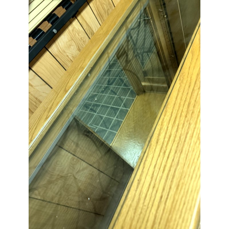 Custom Oak Counter-Level Shop Display Cabinet