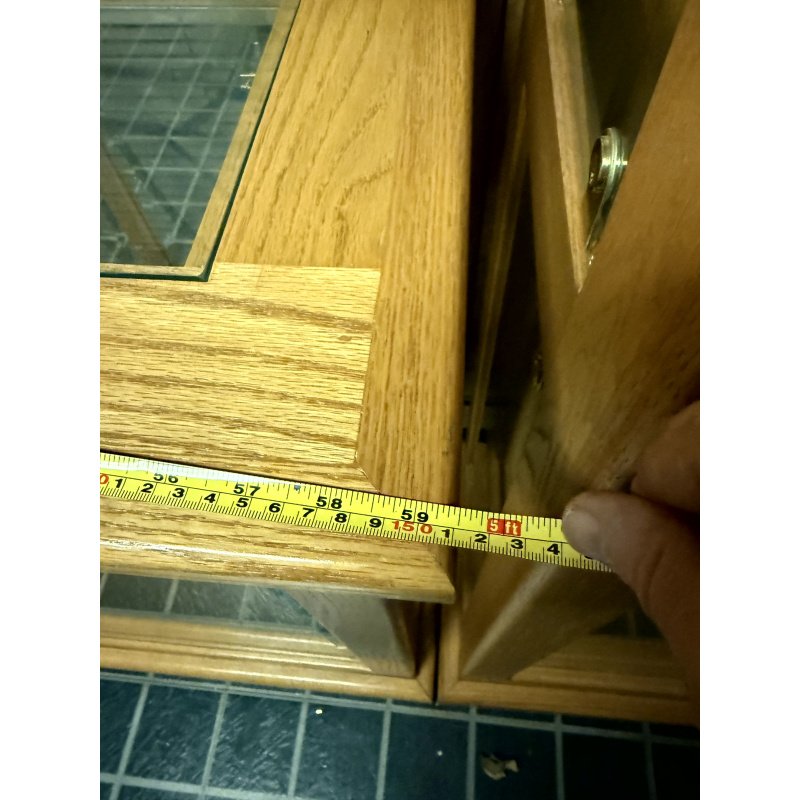 Custom Oak Counter-Level Shop Display Cabinet