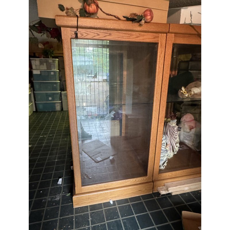 Custom Made Solid Oak Display Cabinet (4 Available)