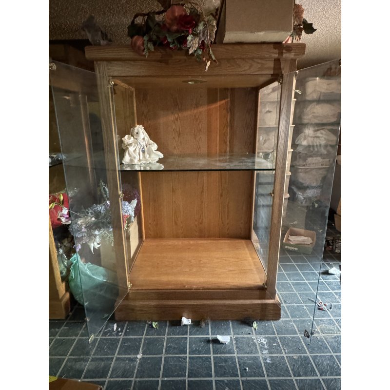 Custom Made Solid Oak Display Cabinet (4 Available)