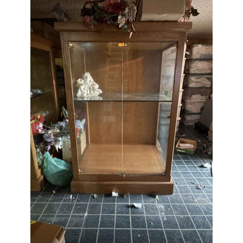 Custom Made Solid Oak Display Cabinet (4 Available)
