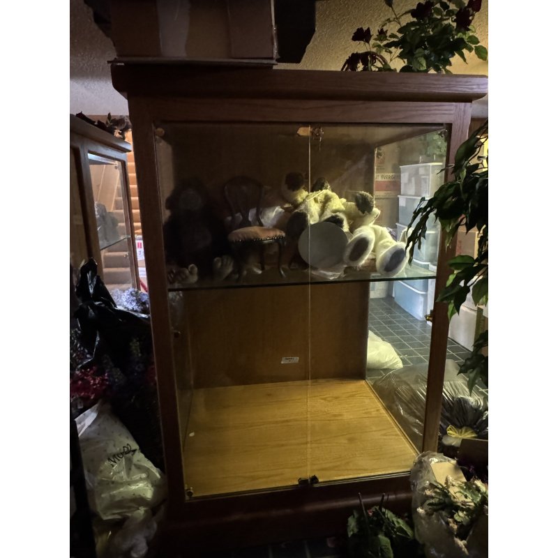 Custom Made Solid Oak Display Cabinet (4 Available)
