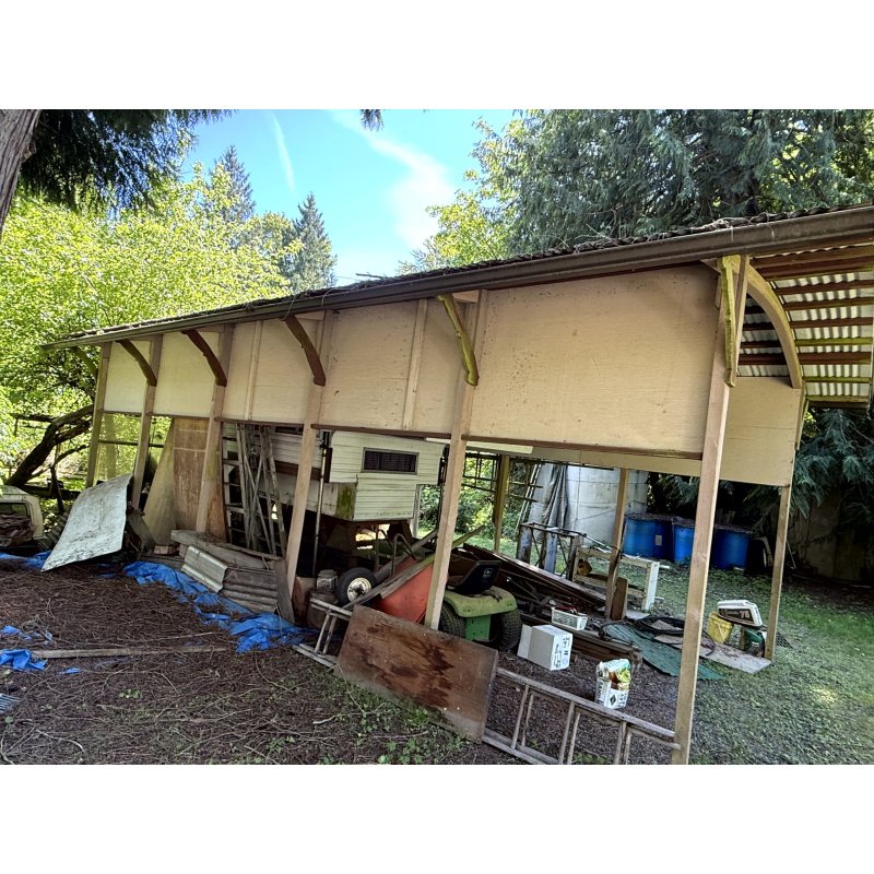 32' Car Port RV Storage Wood Structure Metal Roof