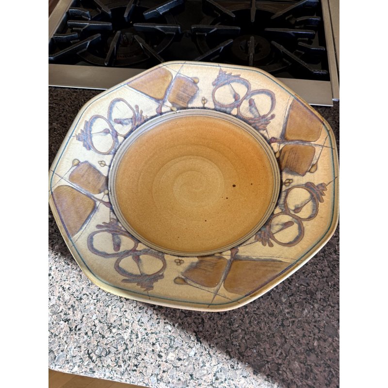 Large Art Pottery Bowl Signed F Poole?