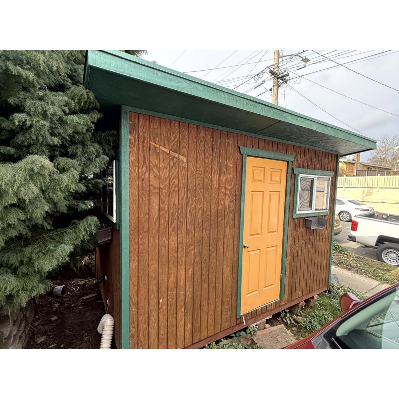 82.20 ft² Storage Shed Cabin, Wired, Sink + Plumbing Hookup, Hot Water Heater, Electric Space Heater, Wood Utility Shed