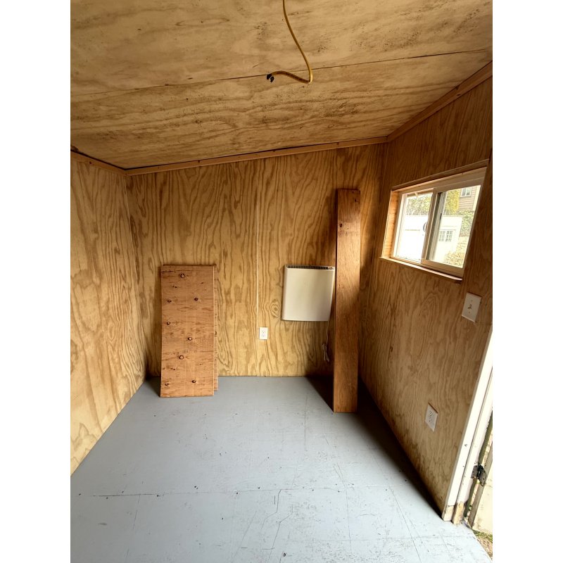 82.20 ft² Storage Shed Cabin, Wired, Sink + Plumbing Hookup, Hot Water Heater, Electric Space Heater, Wood Utility Shed