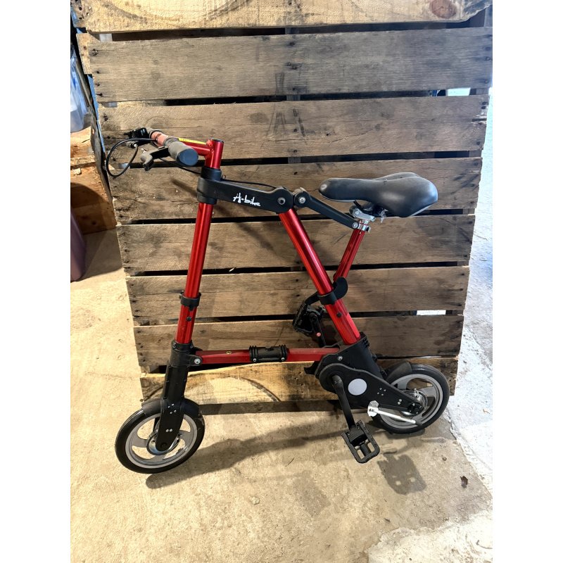 Red A-Bike Mini Folding Bike, Ultra Light, Portable Transit Vehicles Foldable Bicycle