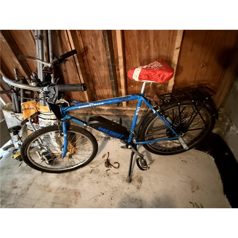 E-Bike Converted Trek Singletrack 930 Mountain Bike, Cargo Rack, 26" Wheels, Electric Bicycle