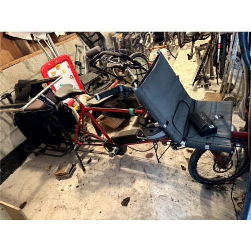 E-Bike Retrofit Counterpoint Opus 3 Recumbent Tandem Electric Bicycle, 2 Person, Hooptie Attachment