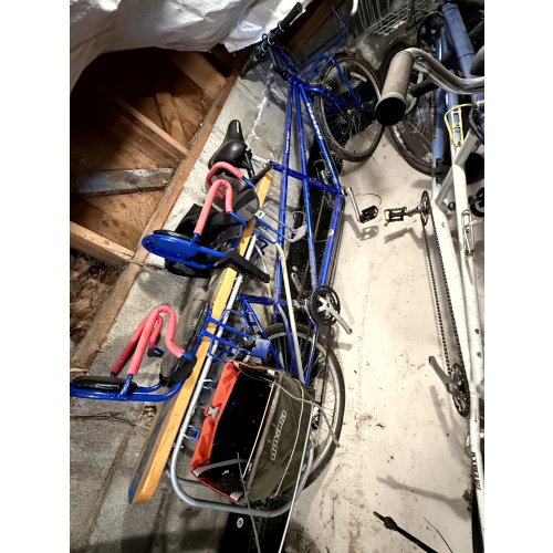 Univega Tandem Sport Bicycle with Customized Wood Platform, Added Cargo